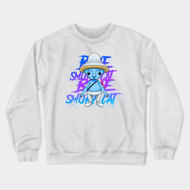 GARTEN OF BAN BAN BLUE SMURF CAt Crewneck Sweatshirt by Draw For Fun 